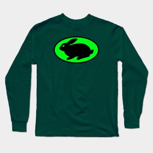 black print rabbit green Long Sleeve T-Shirt